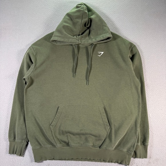 Gymshark Hoodie Pullover Sweatshirt Mens Large‎ Green Activewear Comfy Casual - Picture 1 of 12